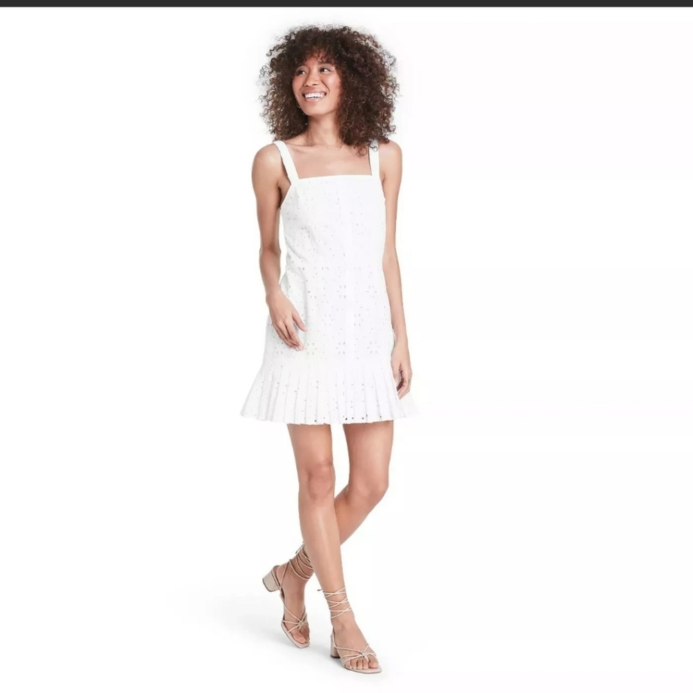 ALEXIS for Target Eyelet Sleeveless Pleated Dress